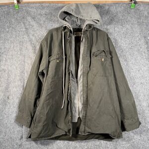 Guide Outfitter‎ Jacket Mens Large Green Hood Utility Field Chore Y2K Distressed